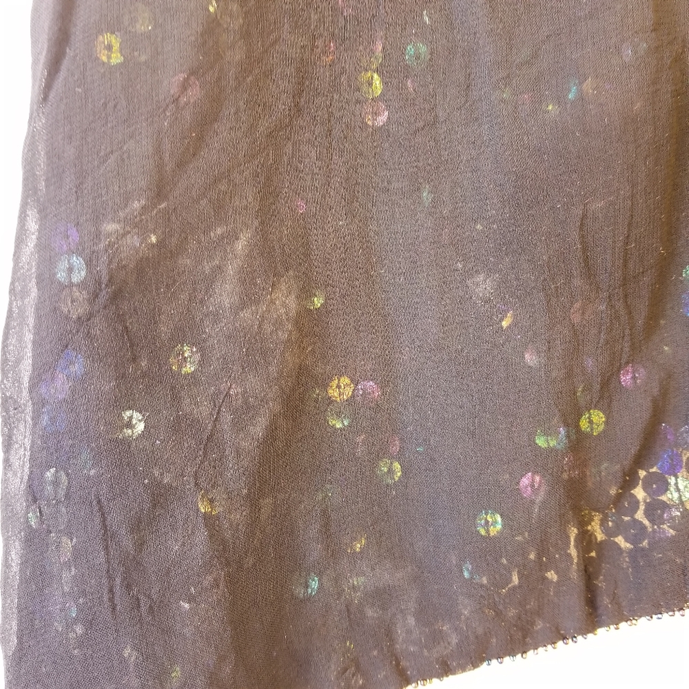 ✨ Vtg 60s Iridescent Sequin Tank Top | Black | S 🥂 - Picture 9 of 9